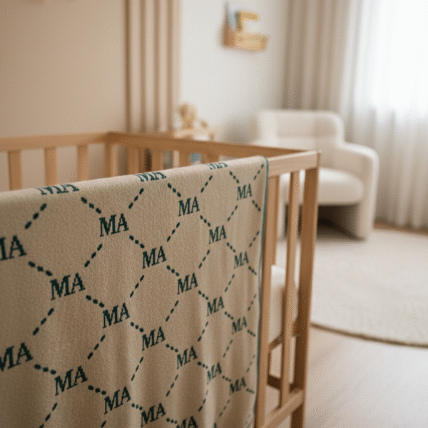 Manta personalizada com letra em losangos