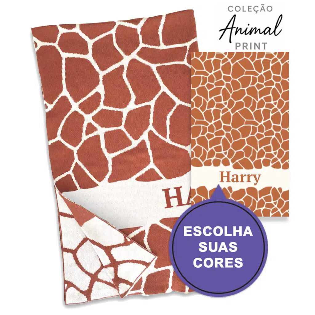 Manta Personalizada com Nome e Girafa
