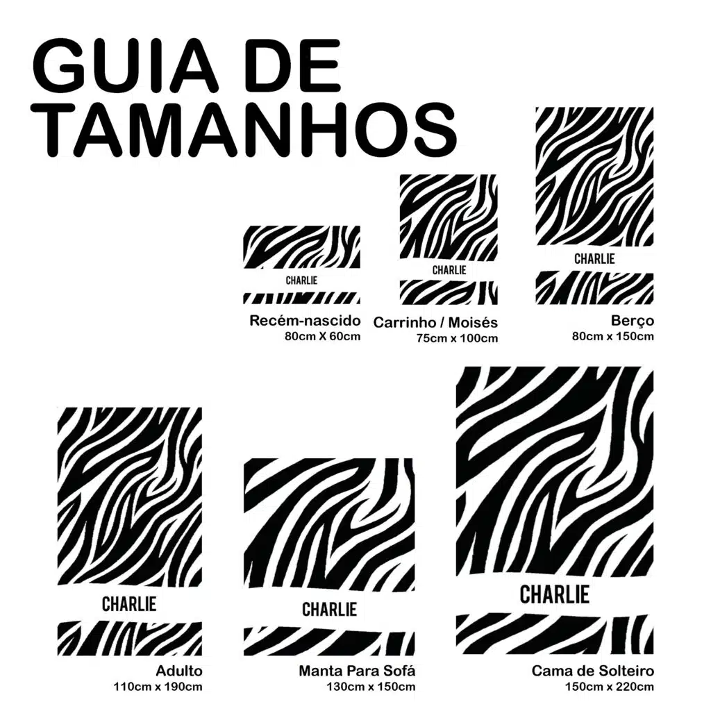 Manta com Nome Zebra